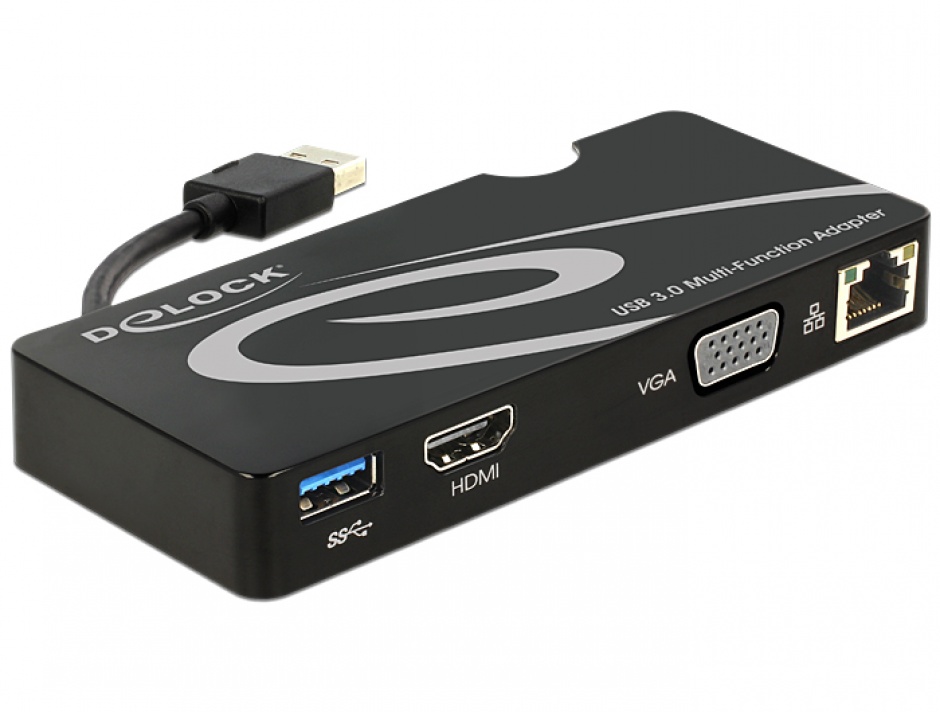 Imagine Docking station USB 3.0 la HDMI / VGA + Gigabit LAN + USB 3.0, Delock 62461