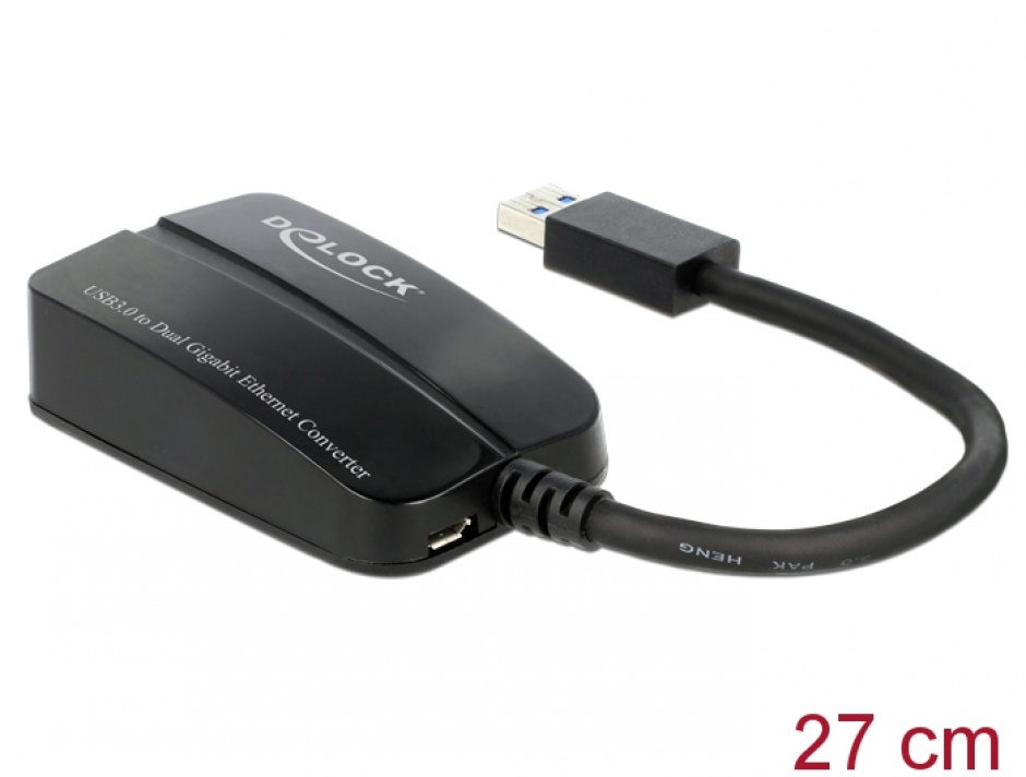 Imagine Adaptor USB 3.0 la 2 x Gigabit LAN 10/100/1000 Mb/s, Delock 62583