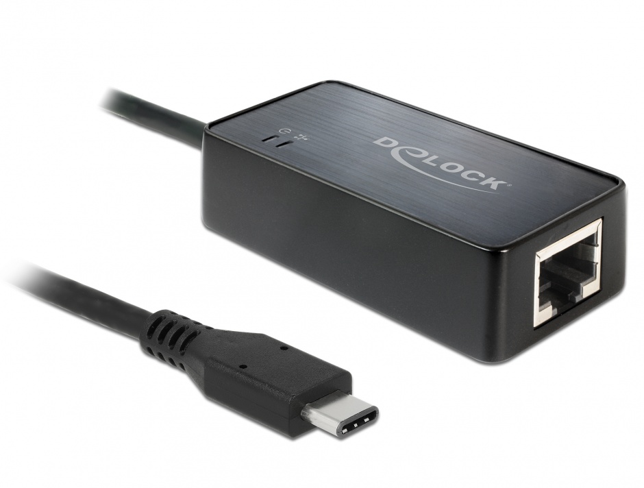 Imagine Adaptor SuperSpeed USB (USB 3.1, Gen 1) USB tip C la Gigabit LAN, Delock 62642