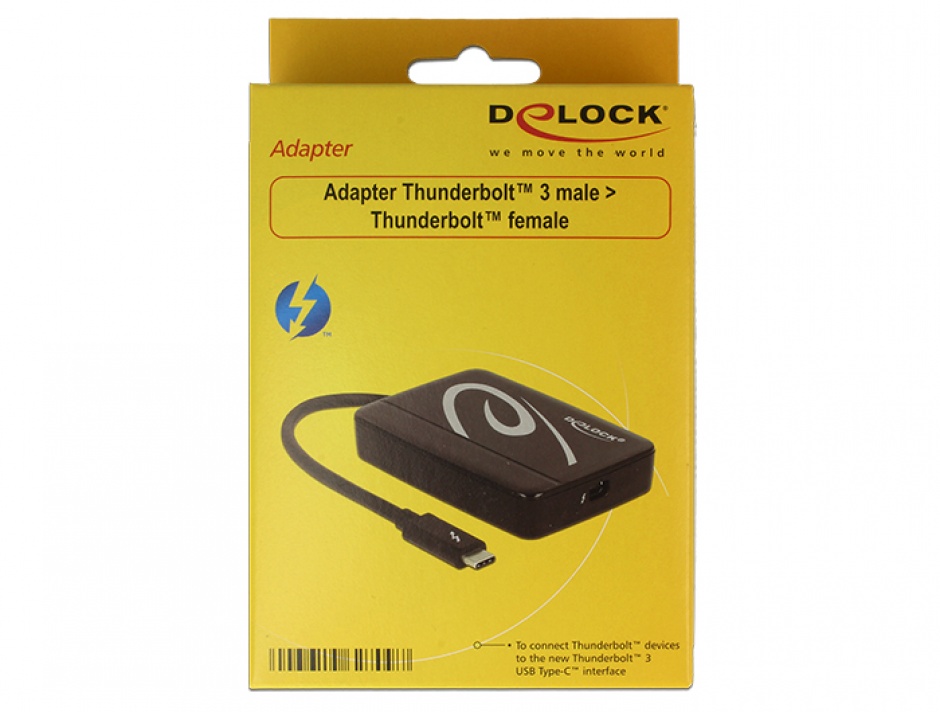 Imagine Adaptor Thunderbolt 3 (USB tip C) la Thunderbolt T-M, Delock 62709