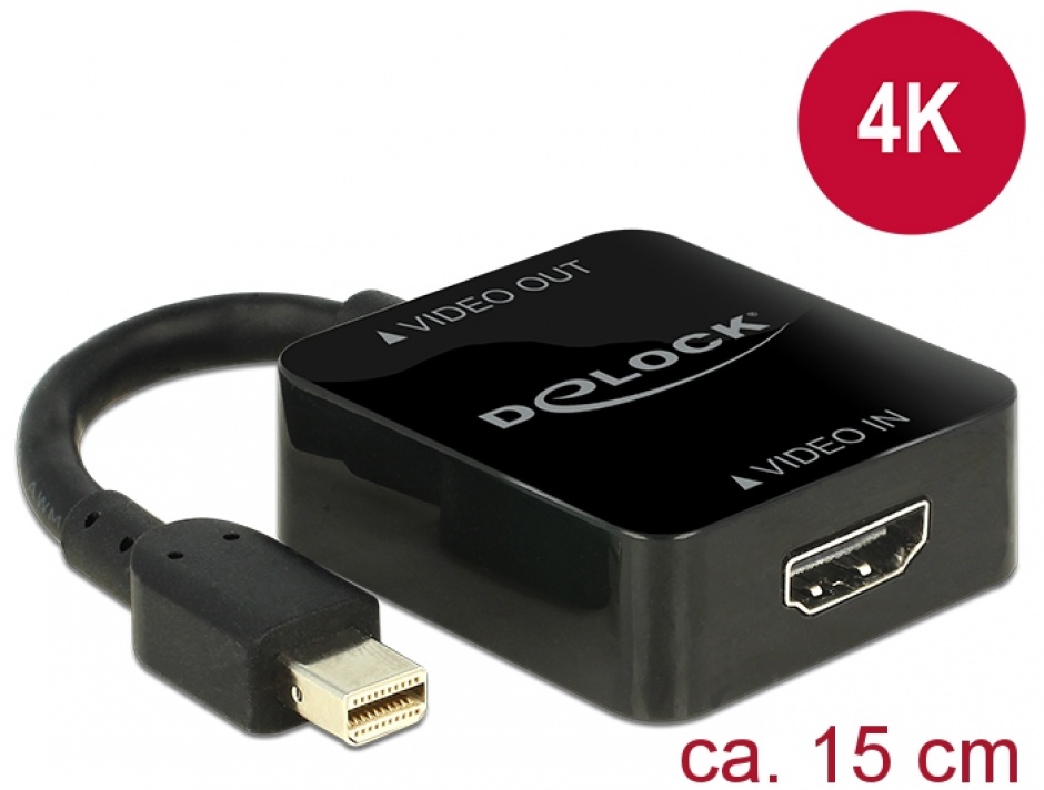 Imagine Adaptor HDMI la Mini Displayport 1.2 Negru, Delock 62711