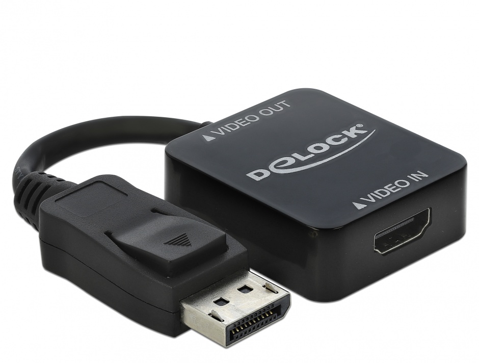 Imagine Adaptor HDMI la Displayport 4K30Hz M-T Negru, Delock 62712