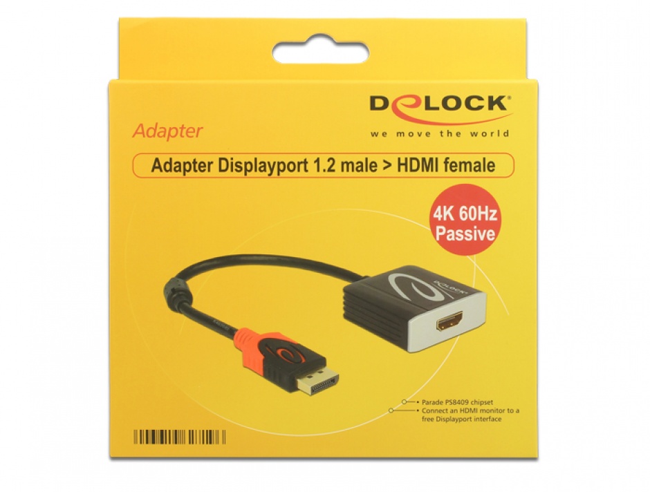 Imagine Adaptor Displayport 1.2 la HDMI 4K 60 Hz T-M, Delock 62719