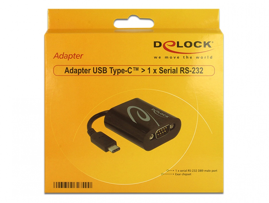 Imagine Adaptor USB tip C la Serial RS232, Delock 62740 