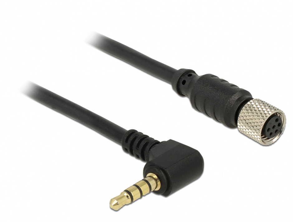 Imagine Cablu M8 waterproof la jack 3.5 mm 4 pini 90° TTL (5 V), Navilock 62887 