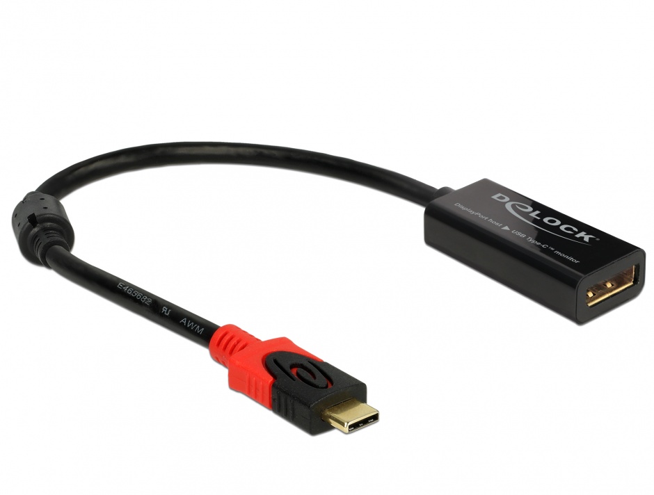 Imagine Adaptor Displayport la USB tip C M-T 4K 60 Hz, Delock 63928
