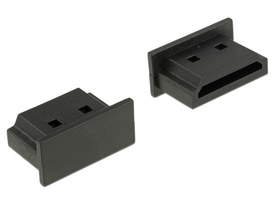 Imagine Protectie impotriva prafului pentru conector HDMI-A mama Negru set 10 buc, Delock 64030