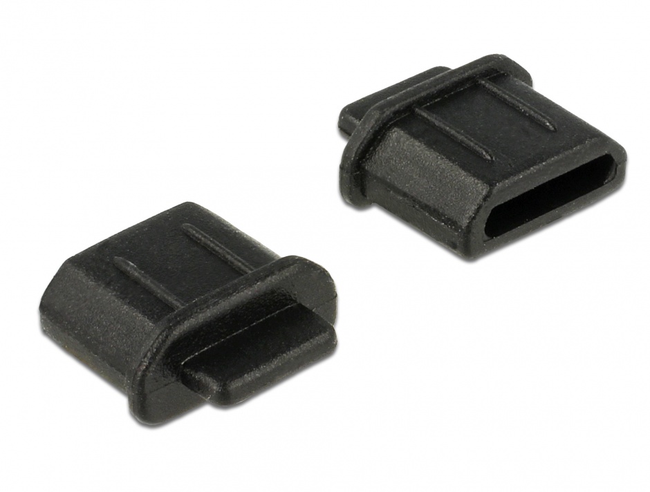Imagine Protectie impotriva prafului pentru conector micro HDMI-D mama Negru set 10 buc, Delock 64031