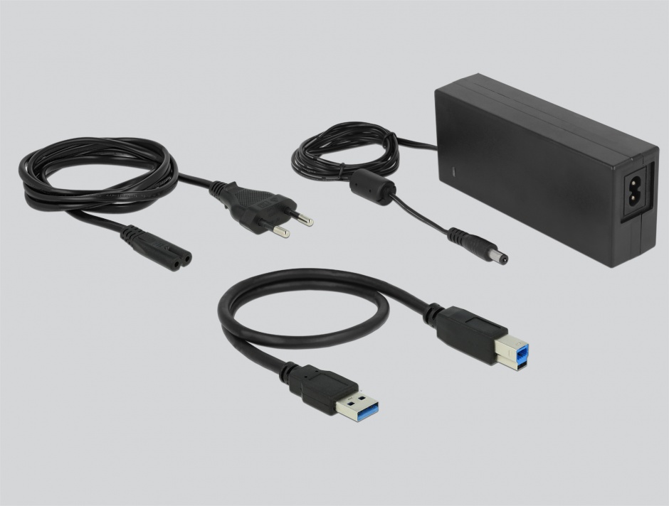 Imagine Docking Station USB 3.0 pentru 4 x HDD/SSD SATA 2.5"+3.5" + Functie Clona, Delock 64063