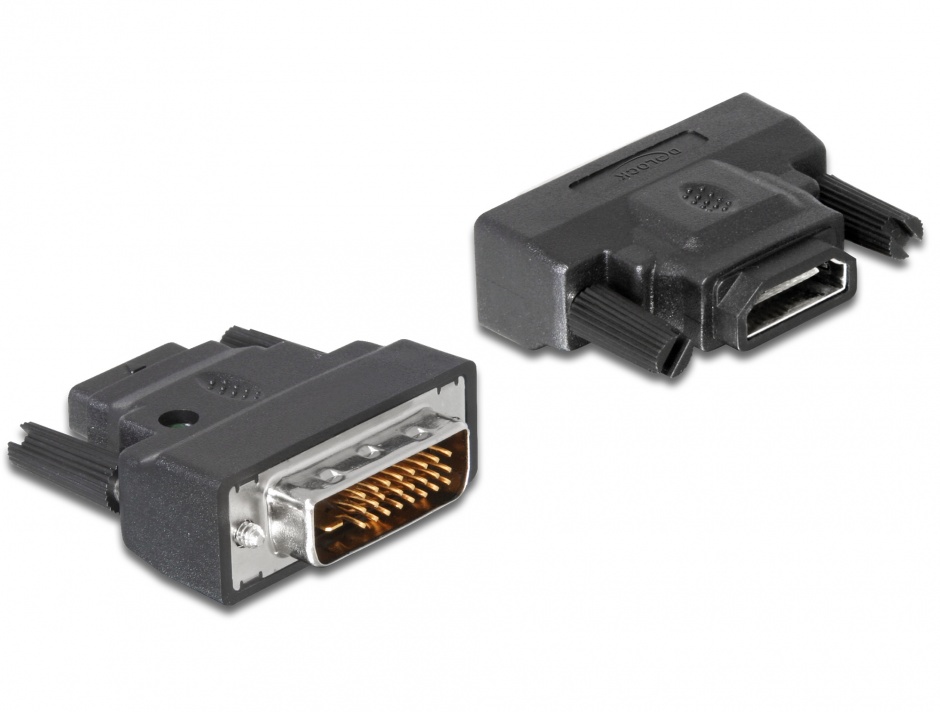 Imagine Adaptor DVI-D Dual Link 24+1pini la HDMI T-M cu LED, Delock 65024