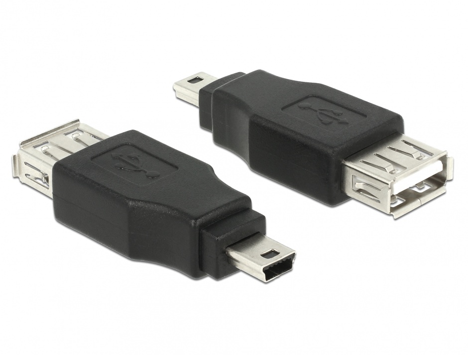 Imagine Adaptor mini USB la USB 2.0 T-M OTG, Delock 65399