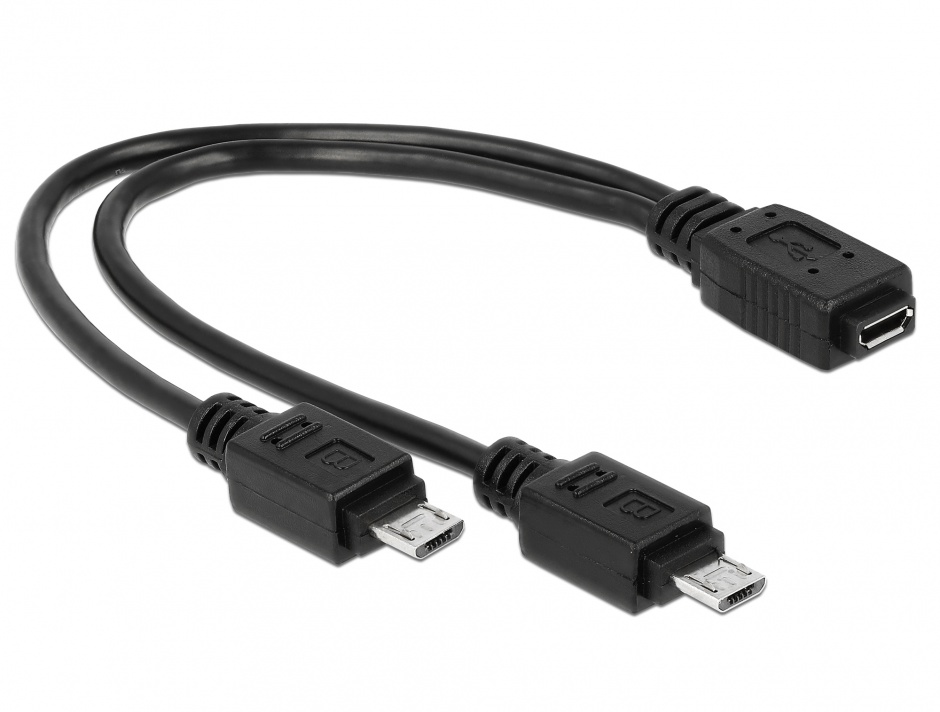 Imagine Cablu micro USB B M la 2 x micro USB B T 20.5 cm, Delock 65440