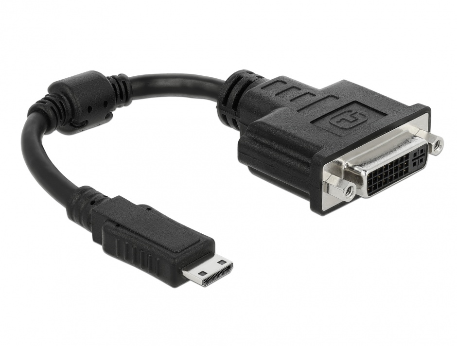 Imagine Adaptor mini HDMI-C la DVI 24+5 pini T-M 20cm, Delock 65564