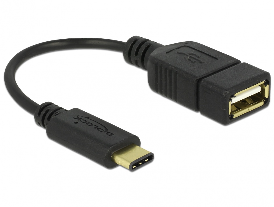 Imagine Adaptor USB tip C la USB 2.0-A T-M 15cm, Delock 65579