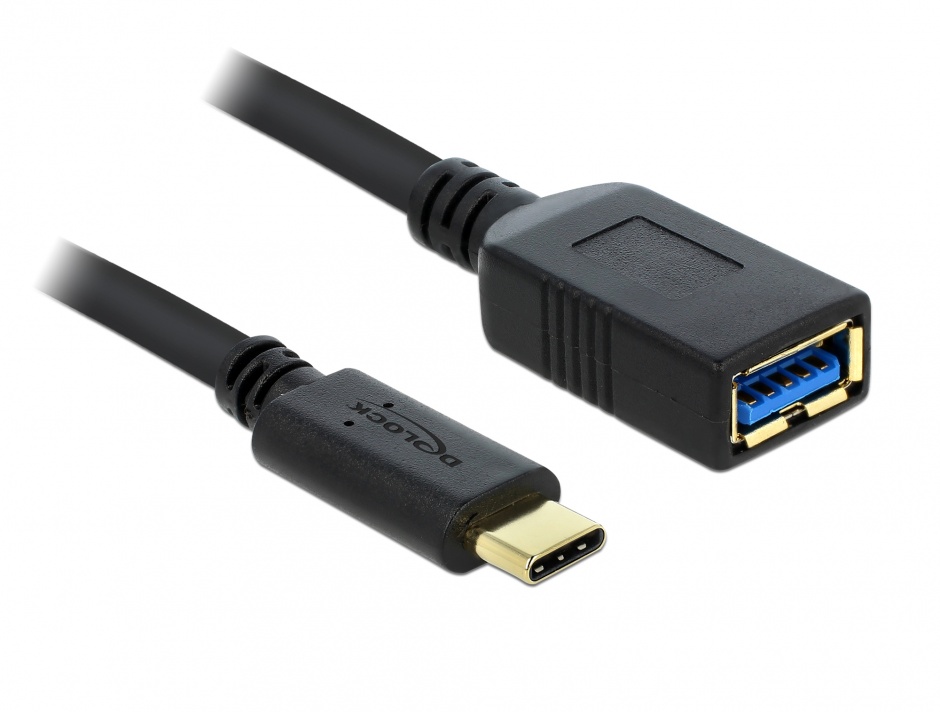Imagine Adaptor SuperSpeed USB 3.1 tip C (host) la USB-A (device) T-M 15cm, Delock 65634
