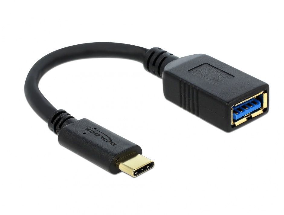 Imagine Adaptor SuperSpeed USB 3.1 tip C (host) la USB-A (device) T-M 15cm, Delock 65634 