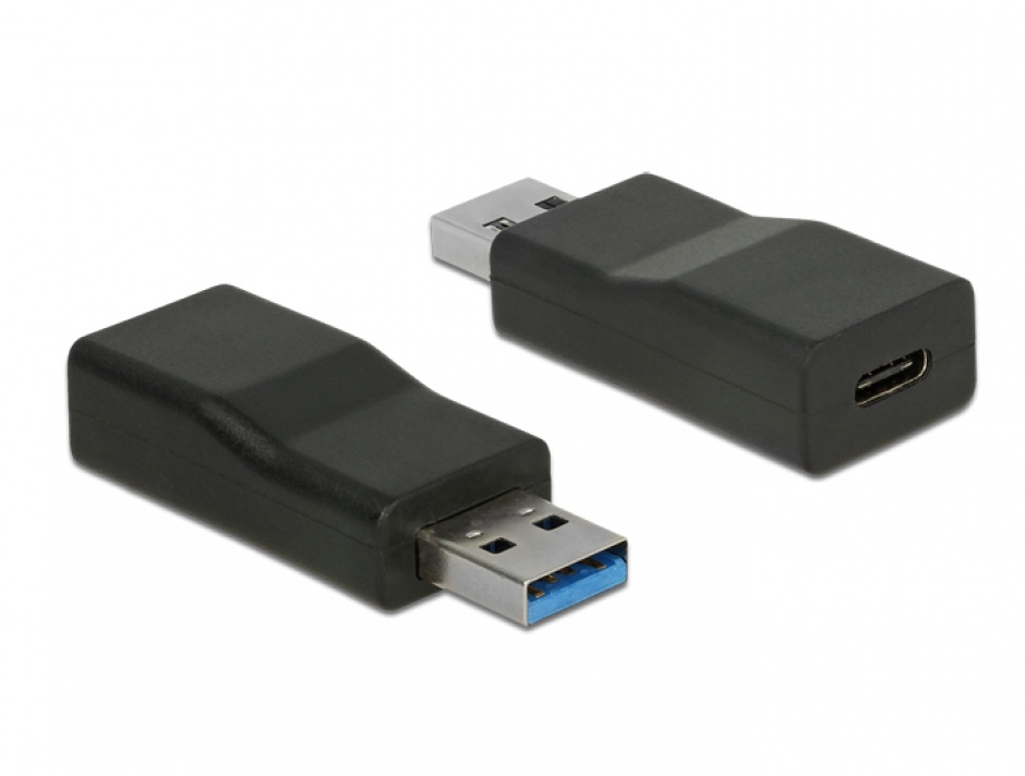 Imagine Adaptor SuperSpeed USB 3.1 tip A (host) la USB tip C (device) chipset TI T-M, Delock 65696