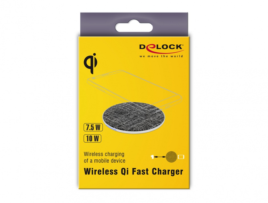Imagine Incarcator Wireless Qi Fast charger 7.5 / 10W, Delock 65919