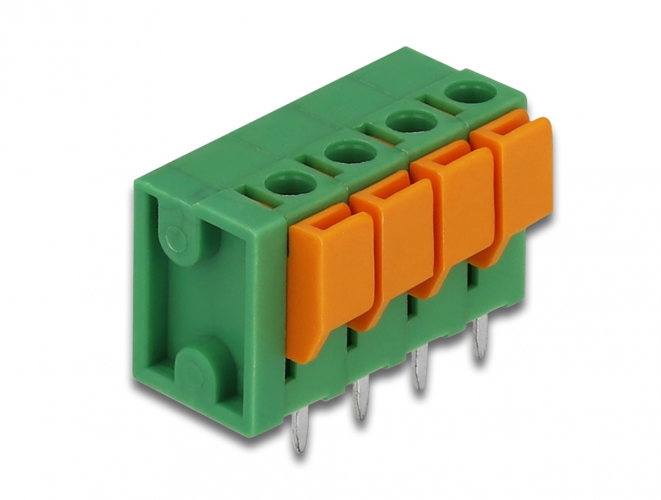 Imagine Set 4 buc bloc terminal pentru PCB 4 pini 5.08 mm pitch vertical, Delock 66270