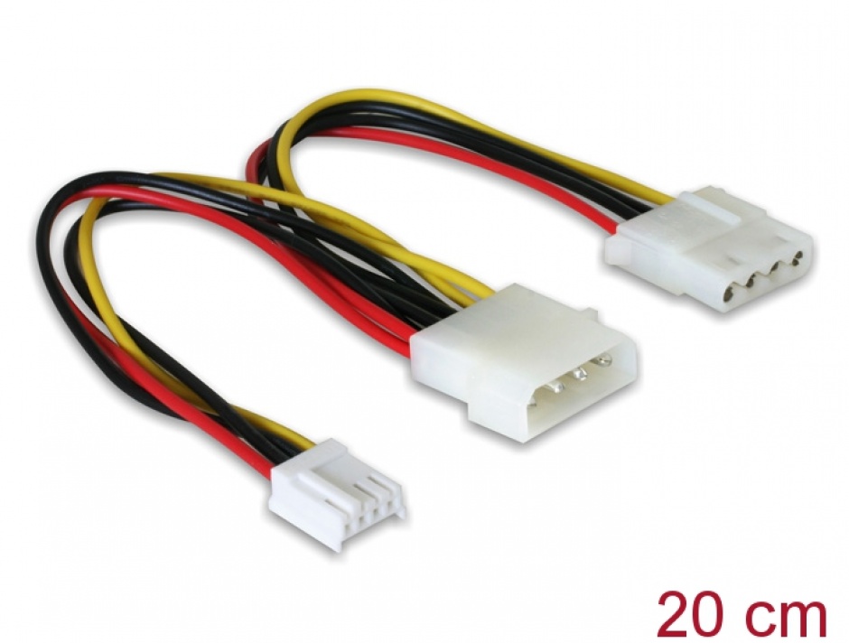 Imagine Cablu alimentare Molex 4 pini la Molex 4 pini M + 3.5" FDD, Delock 82111