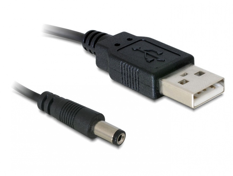 Imagine Cablu USB de alimentare la DC 5.5 x 2.1mm 1m, Delock 82197