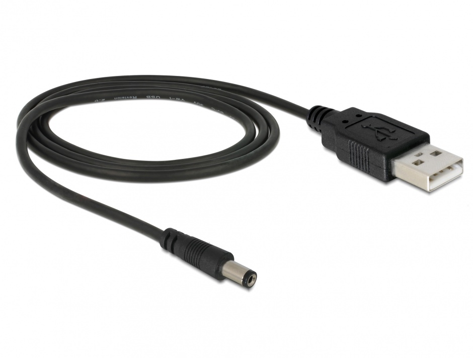 Imagine Cablu USB de alimentare la DC 5.5 x 2.1mm 1m, Delock 82197