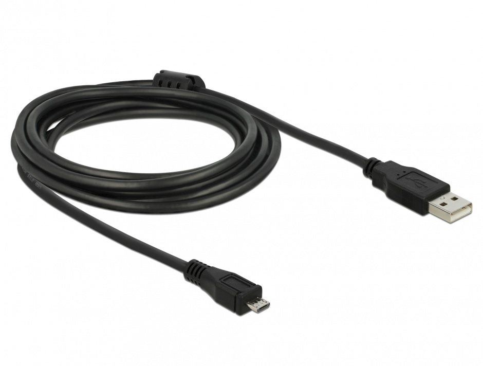 Imagine Cablu USB 2.0 la micro USB B T-T 3m, Delock 82336
