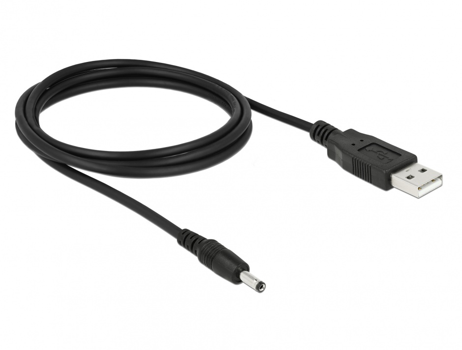 Imagine Cablu USB de alimentare DC 3.5 x 1.35mm 1.5m, Delock 82377