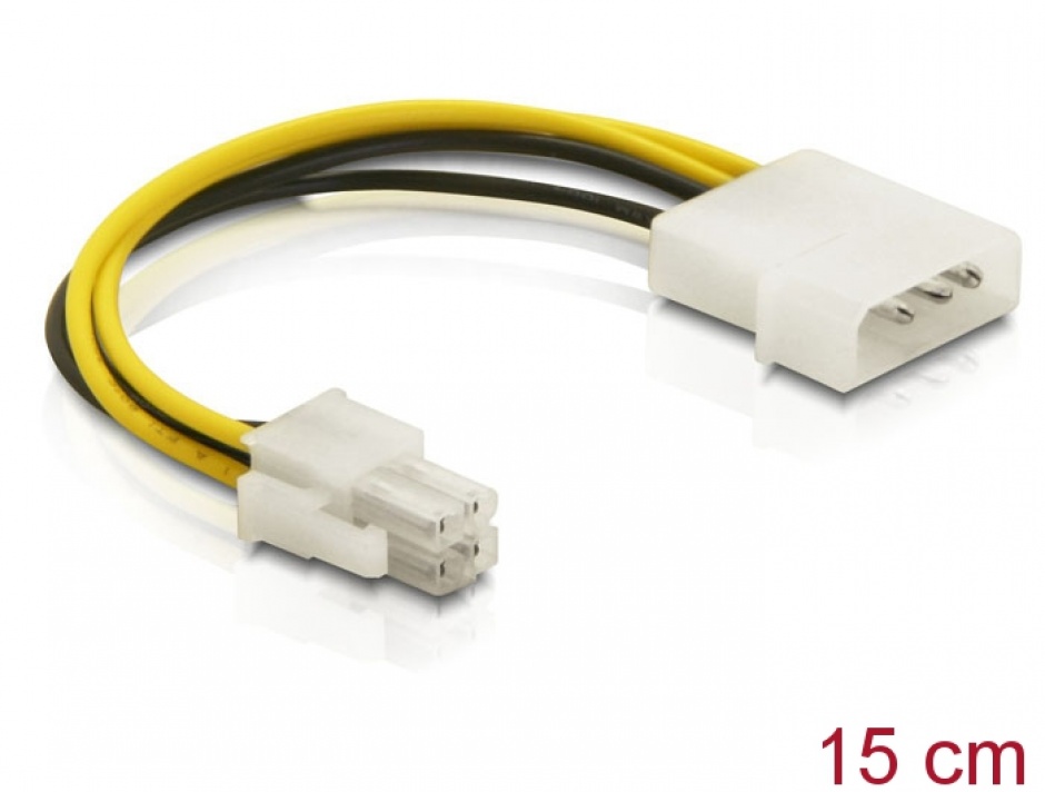 Imagine Cablu intern alimentare P4 (Intel) la Molex 15cm, Delock 82391