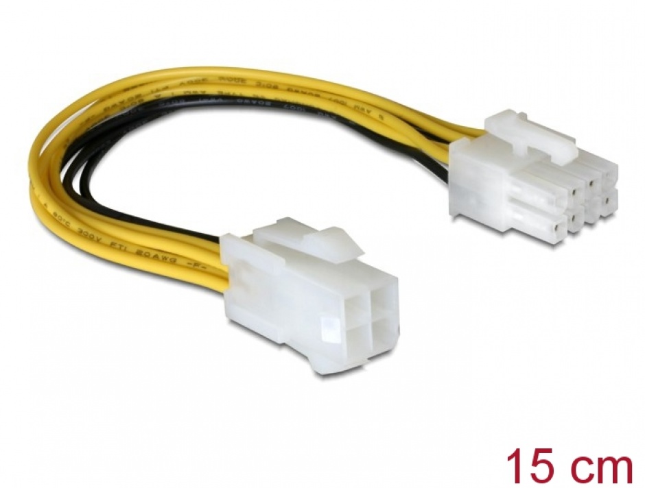 Imagine Cablu alimentare 8 pini EPS la 4 pini ATX/P4, Delock 82405