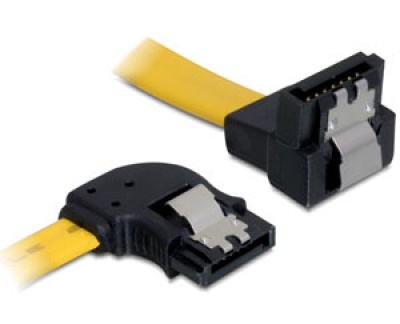 Imagine Cablu SATA unghi stanga - unghi drept cu fixare 0.5M, Delock 82520