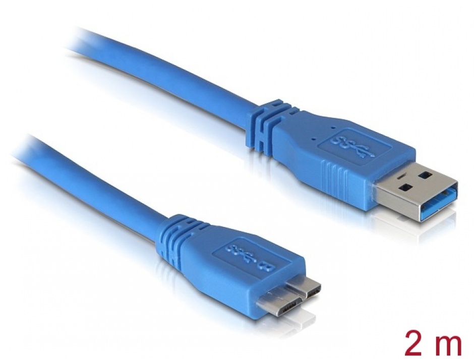 Imagine Cablu USB 3.0 la Micro USB-B T-T 2m, Delock 82532