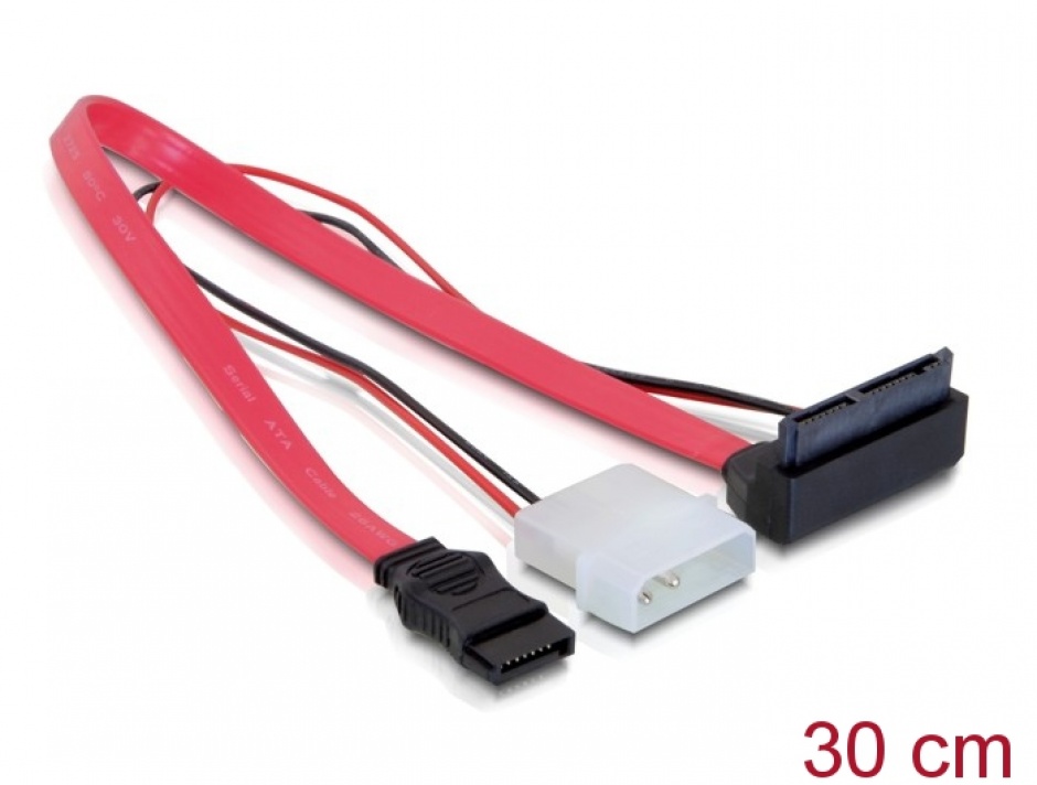 Imagine Cablu Micro SATA la SATA 7 pini + alimentare Molex in unghi, Delock 82551