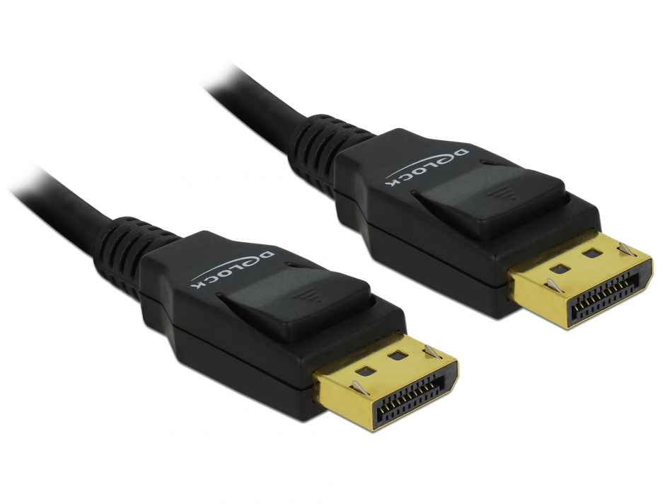 Imagine Cablu Displayport v1.2 4K T-T ecranat 2m Negru, Delock 82585