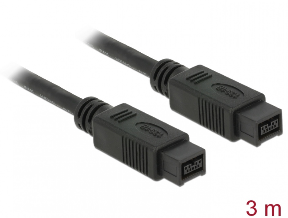 Imagine Cablu Firewire 9 pini la 9 pini 3m, Delock 82600
