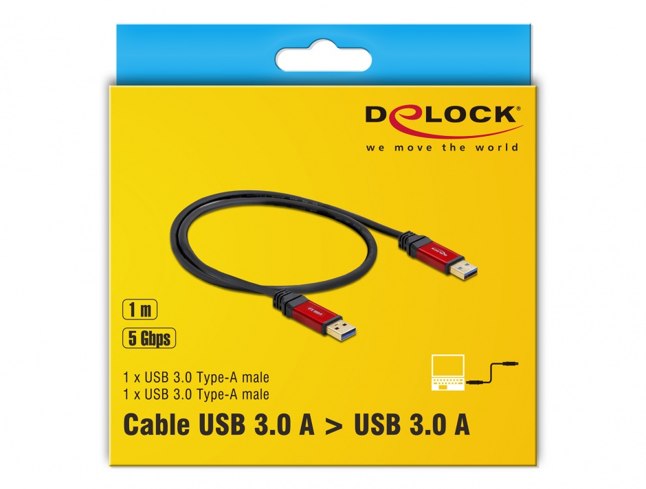 Imagine Cablu Premium USB 3.0 T-T 1m, Delock 82744