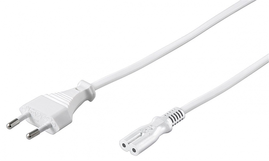 Imagine Cablu alimentare Euro la IEC C7 5m Alb, Goobay 93988