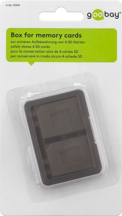 Imagine Cutie pentru depozitare carduri de memorie 4x SD/Micro SD/MMC, Goobay 95349-1