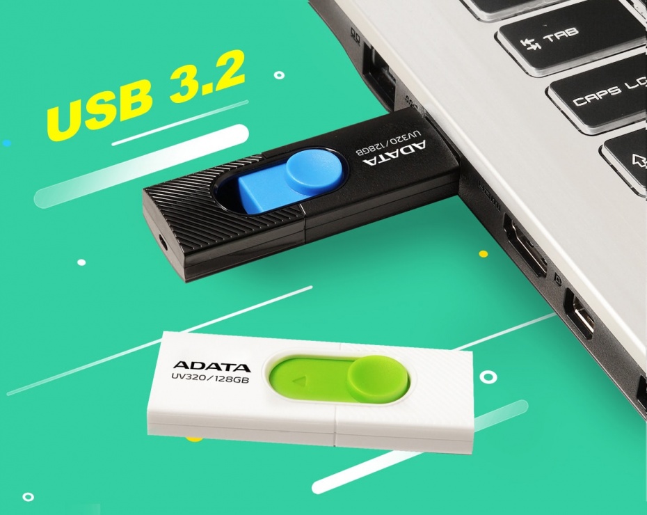 Imagine Stick USB 3.2 Gen 1 128GB, ADATA AUV320-128G-RBKBL-3
