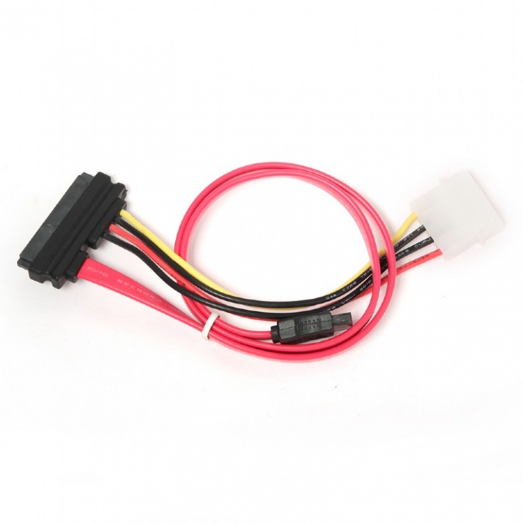 Imagine Cablu SATA 22 pini la 7 pini + alimentare Molex, Gembird CC-SATA-C1-1