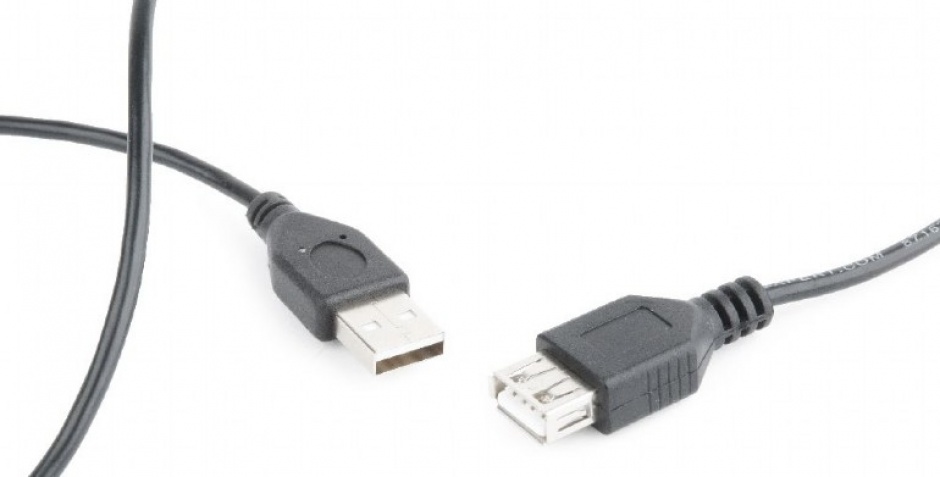 Imagine Cablu prelungitor USB 2.0 T-M 75cm Negru, Gembird CC-USB2-AMAF-75CM/300-BK