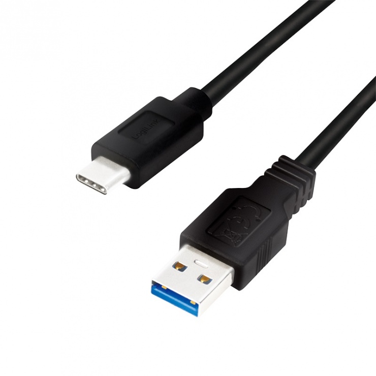 Imagine Cablu USB 3.0 la USB-C T-T 0.15m Negru, Logilink CU0166