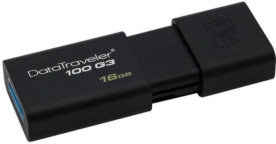 Imagine Stick USB 3.0 16GB DataTraveler Negru, Kingston DT100G3/16GB