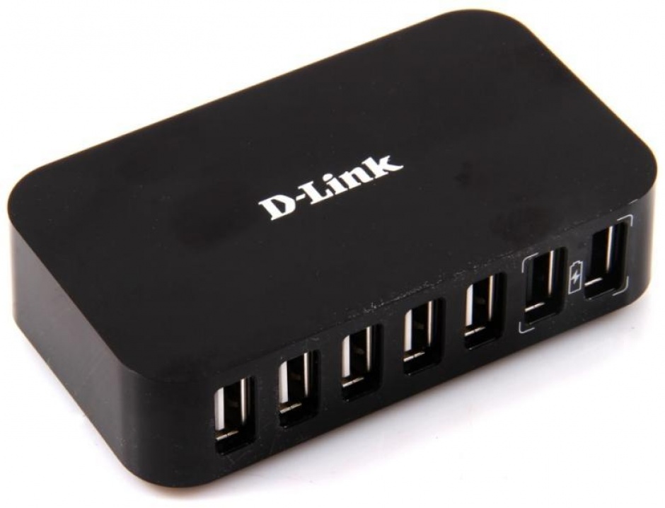 Imagine HUB USB cu 7 x USB 2.0, alimentare priza, D-LINK DUB-H7