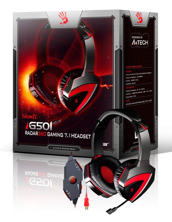 Imagine Casti gaming surround 7.1 cu microfon A4TECH Bloody G501-1