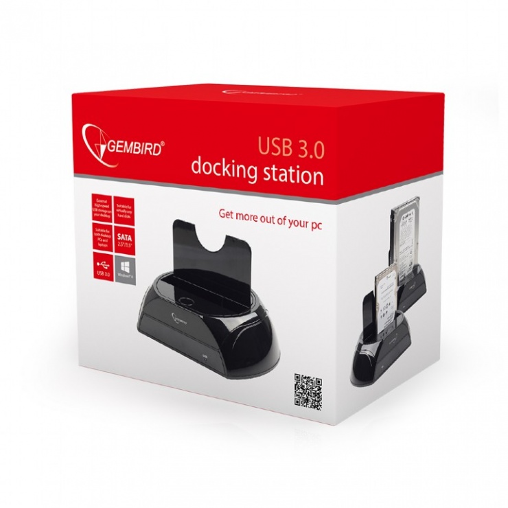 Imagine Docking station USB 3.0 pentru HDD SATA 2.5"/3.5", Gembird HD32-U3S-2