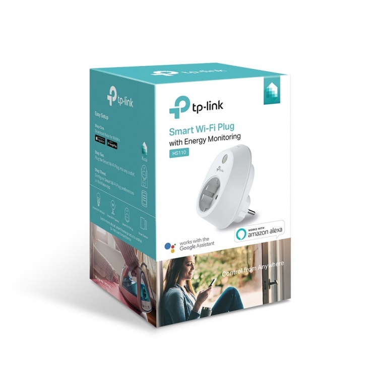 Imagine Priza Inteligenta Schuko Wi-Fi cu Monitorizarea Energiei, TP-LINK HS110