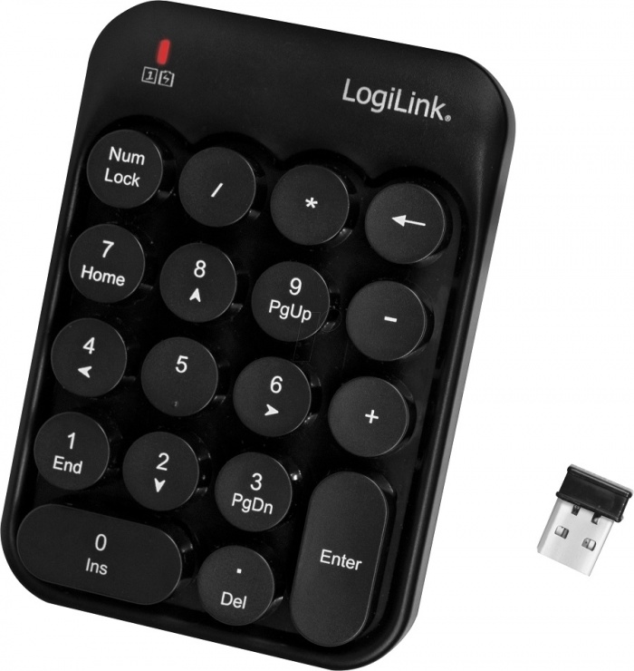 Imagine Tastatura numerica wireless Negru, Logilink ID0173