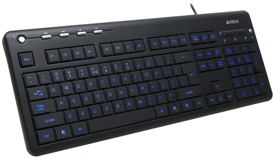 Imagine Tastatura multimedia iluminata USB Negru, A4TECH KD-126-1-1