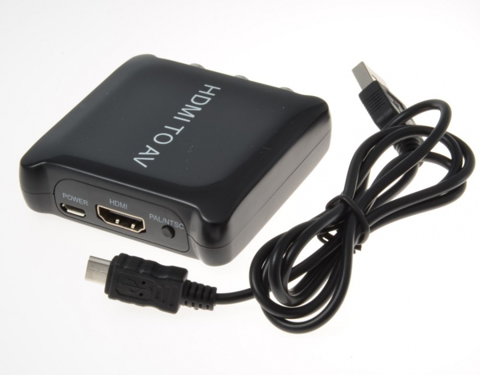 Imagine Convertor HDMI la 3 x RCA Composite video+Audio alimentare USB